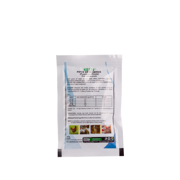 Keen Piperazine – 30g Dewormer Sachets